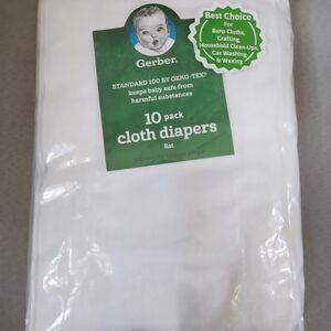 Gerber Flat Cloth Diapers - Pure White